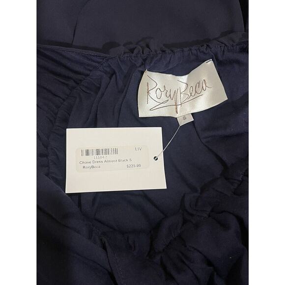 Rory Beca Chase Maxi Dress Almost Black Side Slit V-Neck Strappy Size Small NEW - Picture 8 of 9